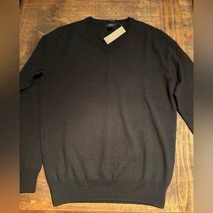 J.Crew Merino Wool V-neck Sweater, Slim fit, Black. Size small